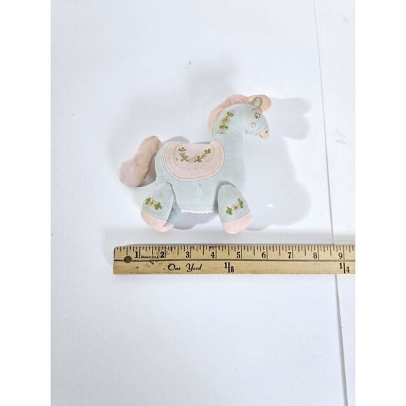 Vintage House Of Hatten Rocking Horse Handheld Rattle Chime Cloth Plush … - Picture 6 of 6